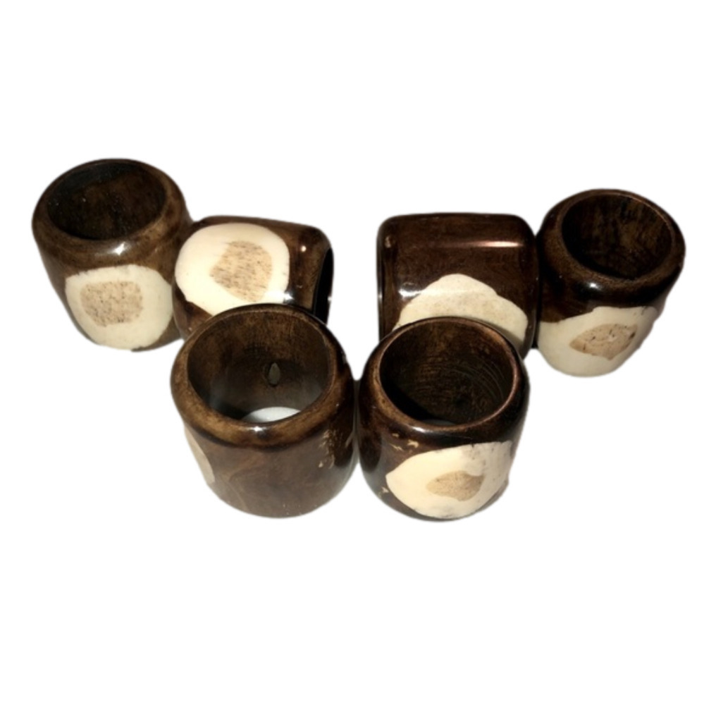 VTG Camel Bone Napkin Rings Napkin Holders Ethically Harvested Bone 1.2” x 1.1”